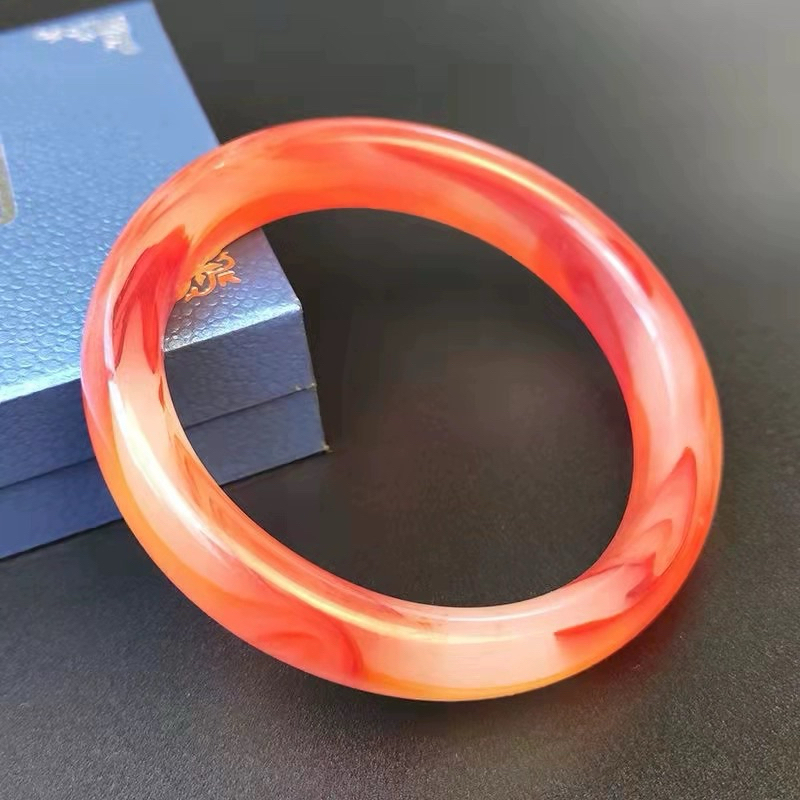 gelang batu giok china batu giok wanita orange kombinasi