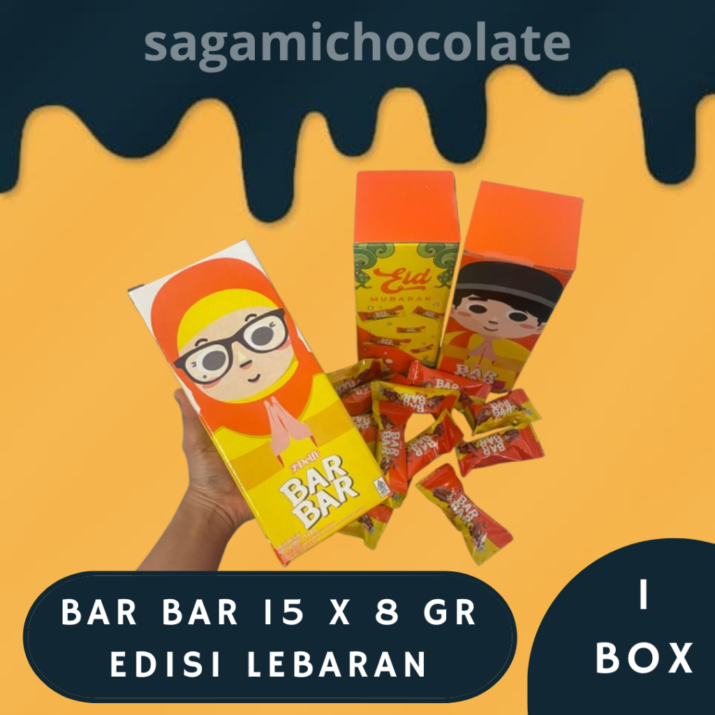

DELFI BAR BAR 8 GR X 15 PC EDISI LEBARAN / BAR BAR SHARE PACK LEBARAN EDITION / BAR BAR COKLAT WAFER LIMITED EDITION
