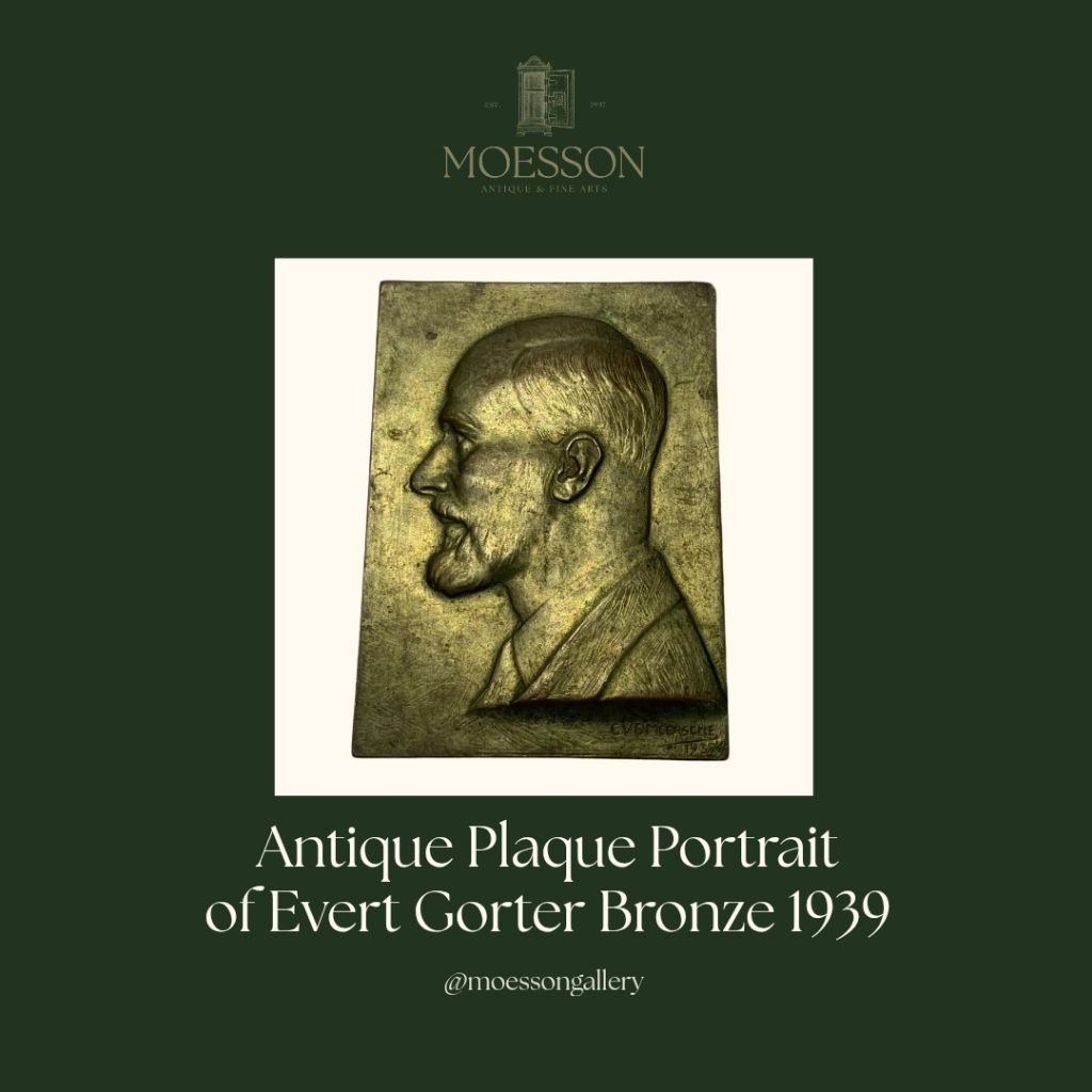 Plakat Perunggu Potret Evert Gorter 1939 Antik Jadul Tua