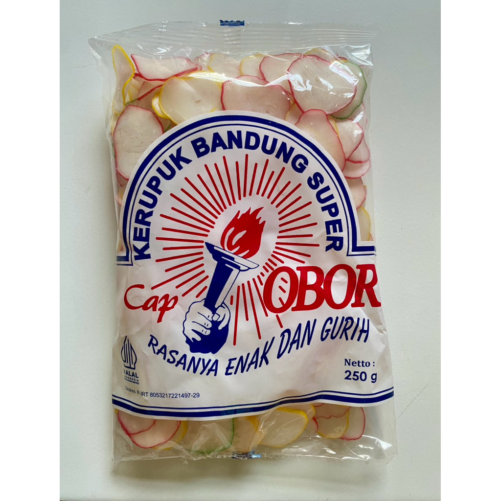 

KERUPUK BAWANG MENTAH / KERUPUK BANDUNG SUPER MENTAH CAP OBOR UKURAN 250 G