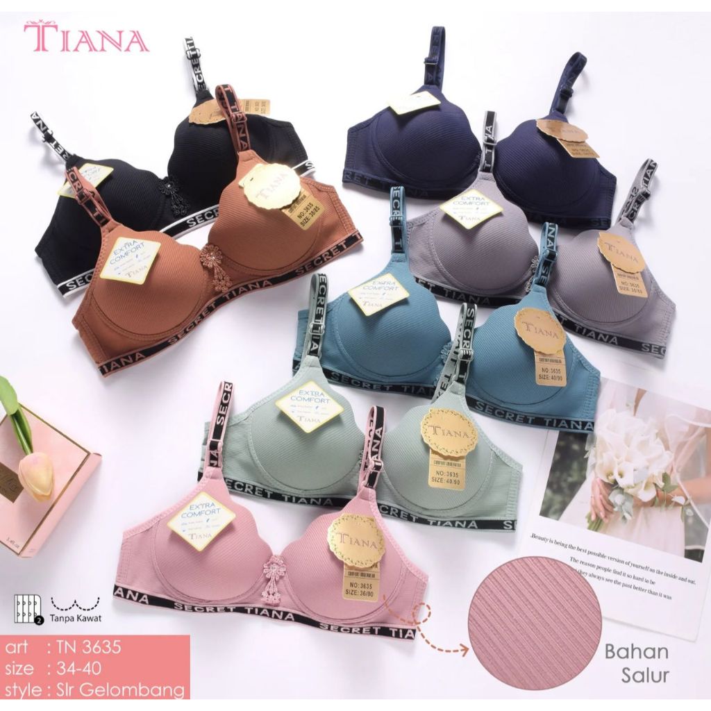 [ CUCI GUDANG ] PAKET 6 PCS BH BUSA NON KAWAT / SPORT BRA TIANA / PAKAIAN DALAM WANITA