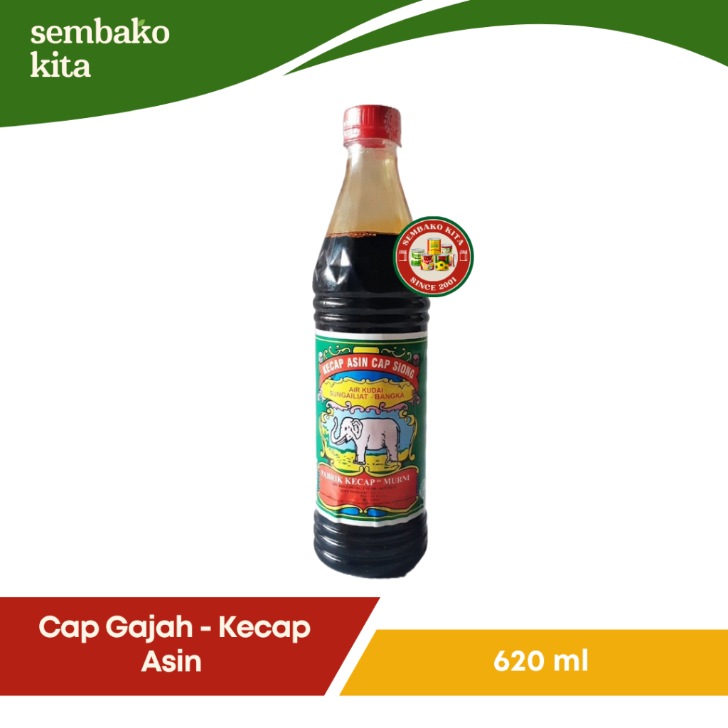 

Cap Gajah - Kecap Asin Bangka Cap Siong / Cap Gajah Botol Plastik 620 ml