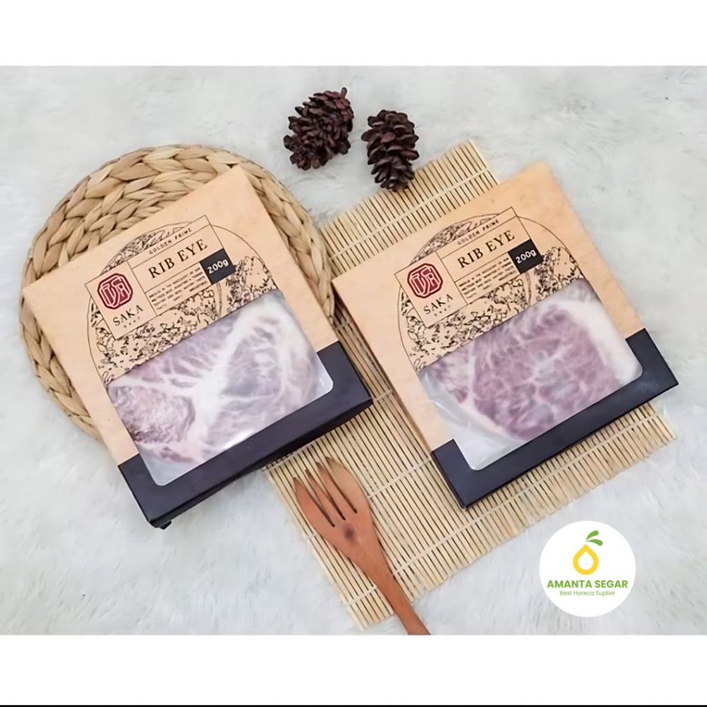 

Daging Sapi Rib Eye Steak Premium Golden Prime Saka Beef 200gr
