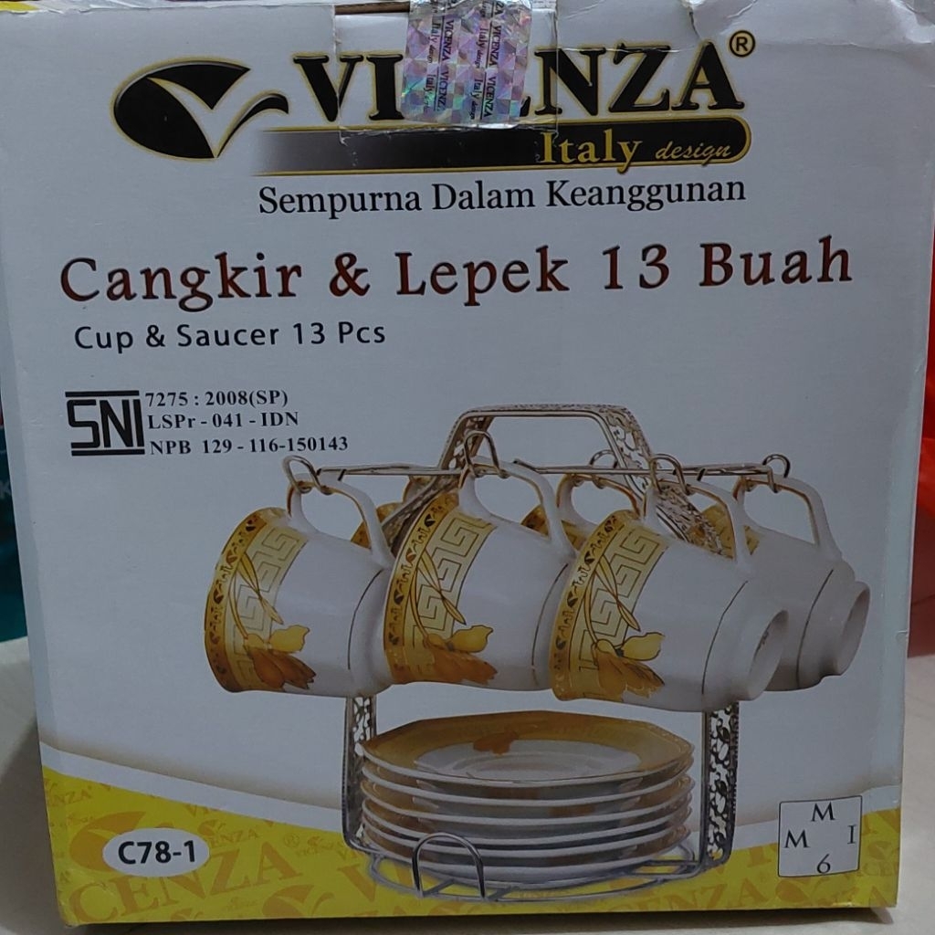 HMS - New Cangkir Set Vicenza / Cangkir Tatakan / Cup & Saucer Vicenza C78-1