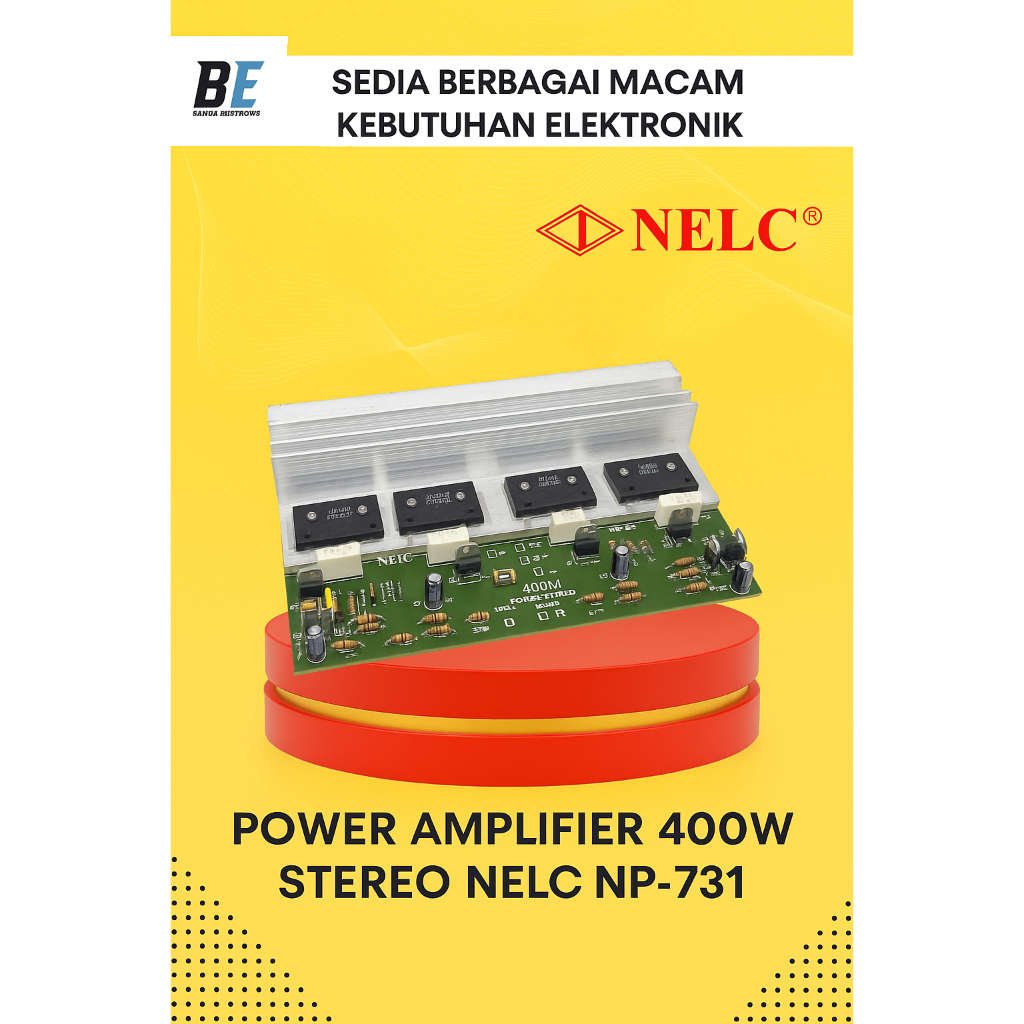 Power Amplifier NELC N-731 – 400W Stereo Sanken II – Kit Audio Rakitan Siap Pakai