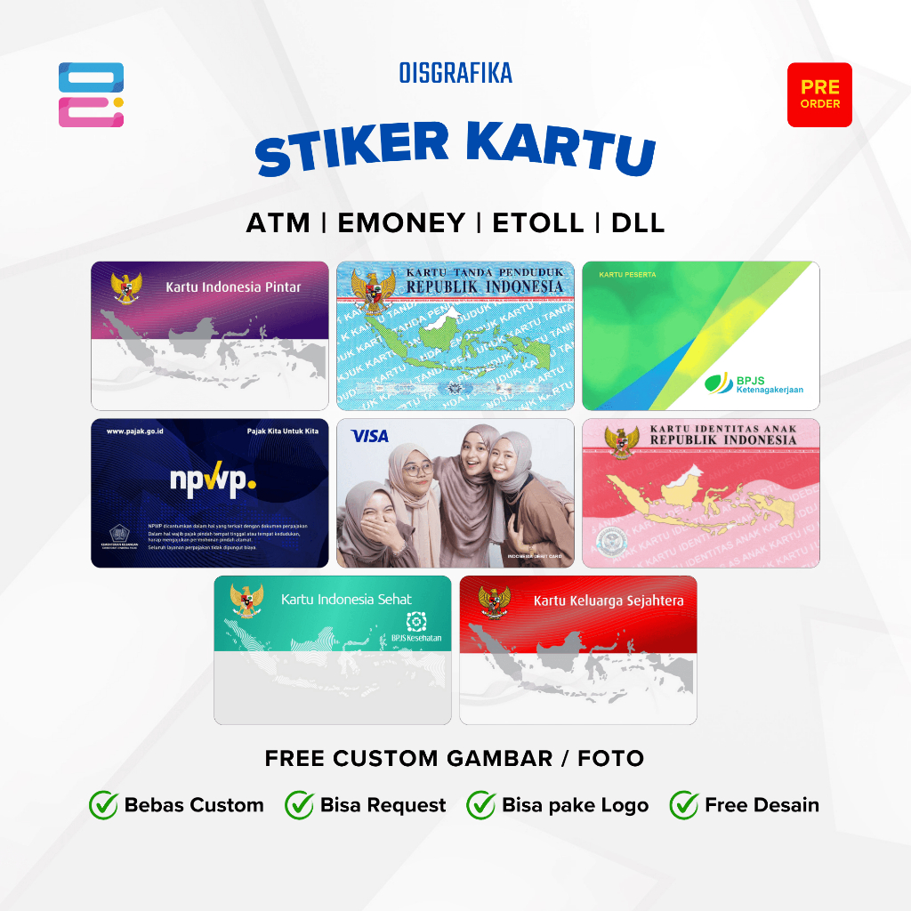

Stiker Kartu Atm Garskin Skin Card Pelindung KTP BPJS KIP Stiker Kartu Atm Bca | Bri | Mandiri | Debit | Credit | E-money | Flazz ( Vinyl ) Waterproof