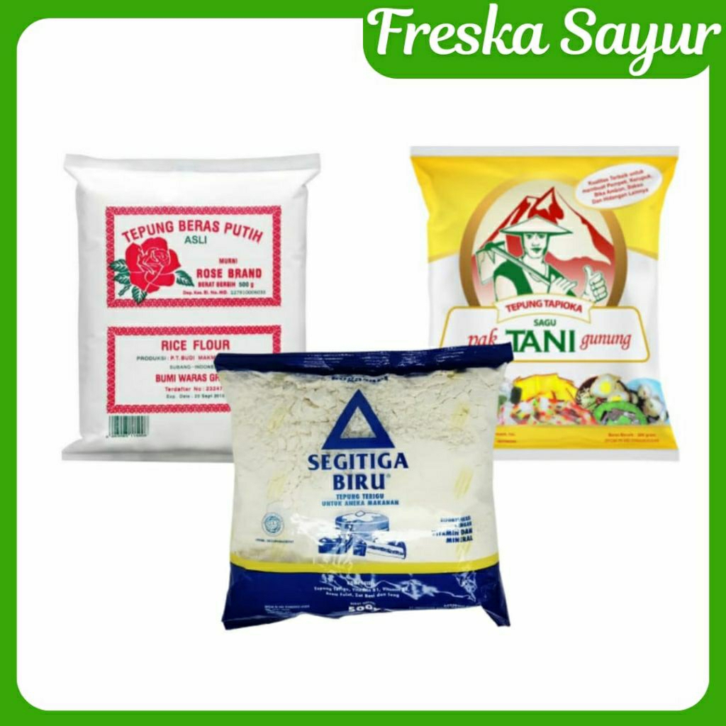 

Paket Bundling Tepung (Tepung Beras Rosebrand 500 gr, Tepung Tapioka 500 gr, Tepung Segitiga Biru 500 gr)
