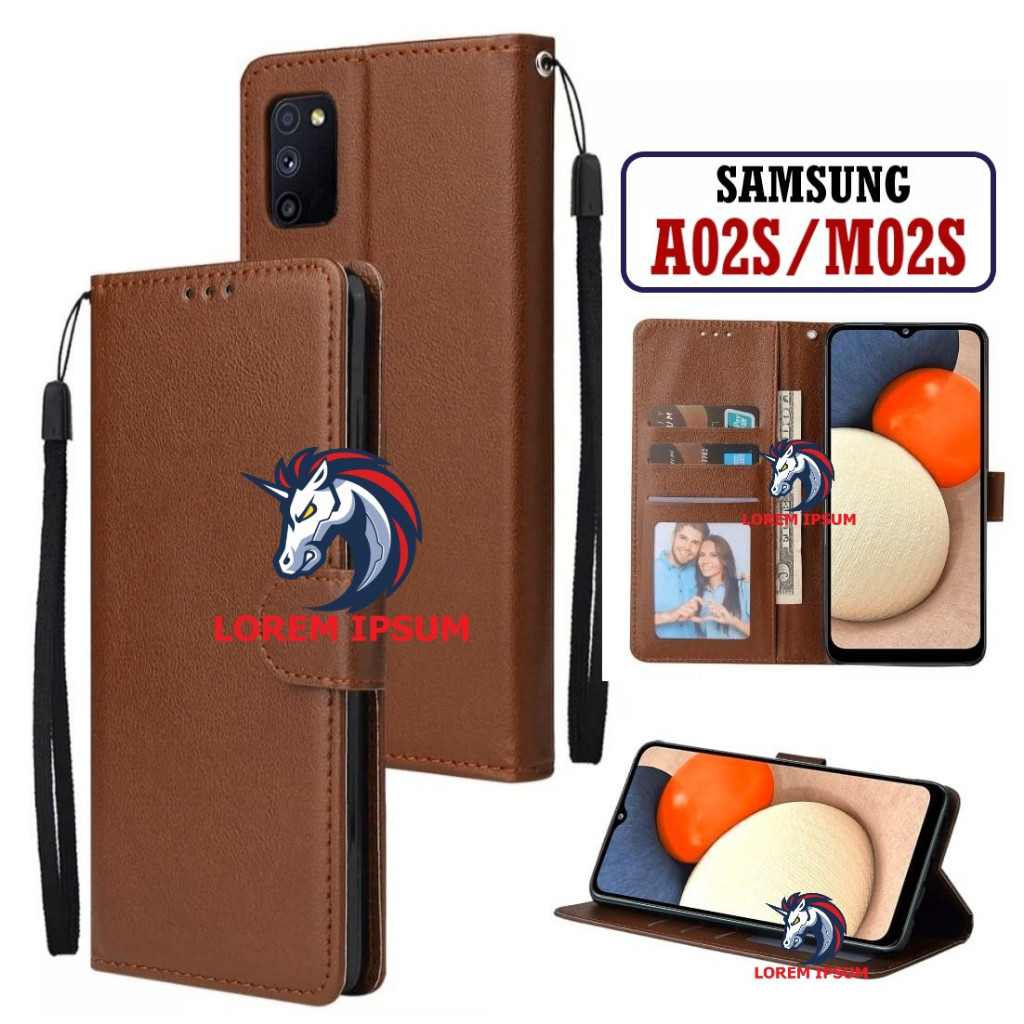 LEATHER CASING SAMSUNG A02S M02S CASE KULIT FLIP WALLET LEATHER KULIT PREMIUM SARUNG BUKA TUTUP KESI