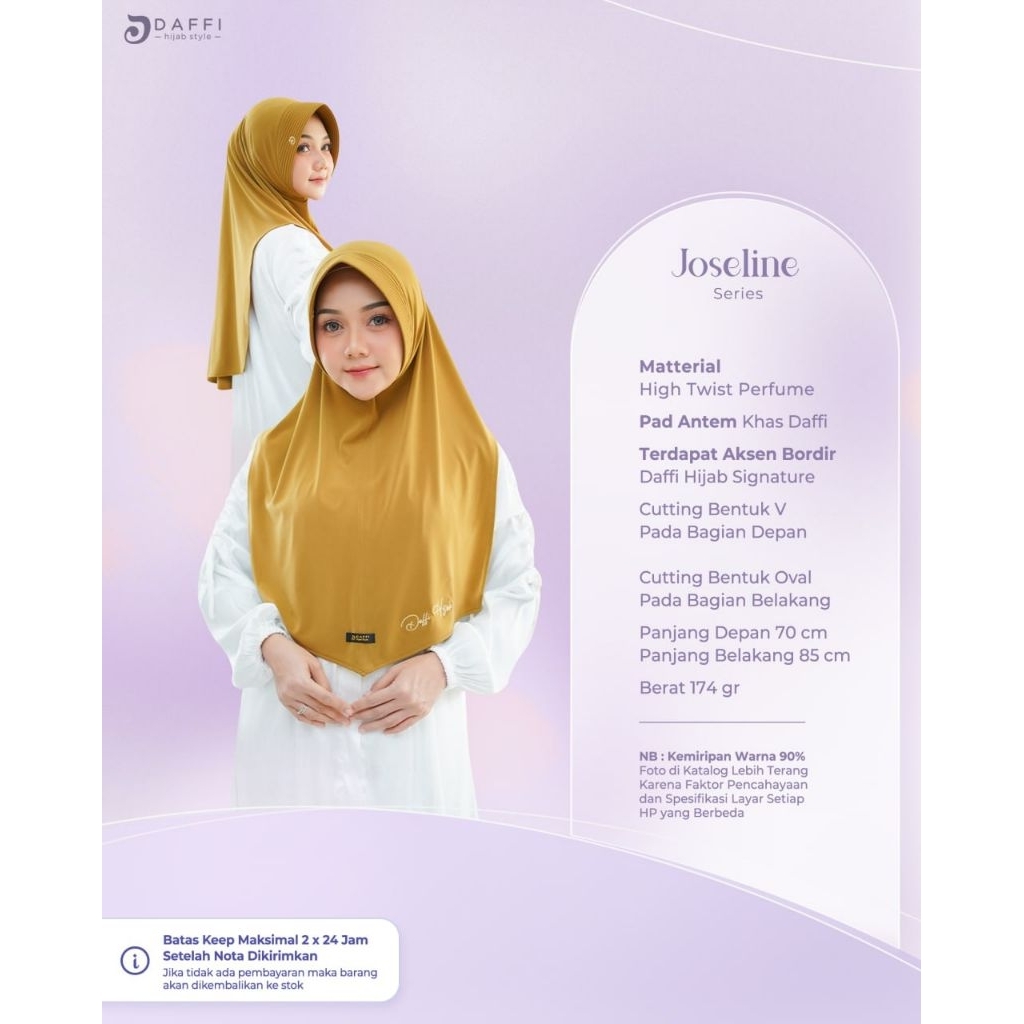 Hijab Daffi Joseline Series Batch 12 hijab instan jilbab instan berkualitas ORI Daffi