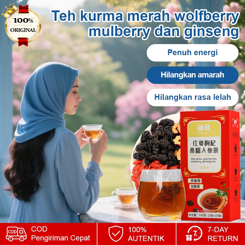 

❤️Beli 3 gratis 2❤️Teh Kesehatan dan Kebugaran Teh Kurma Merah, Goji, Murbei, dan Ginseng Menjaga dan Menyehatkan Ginjal Kantong Teh Kesehatan Pria Memulihkan Daya Tahan Tubuh Meningkatkan Stamina
