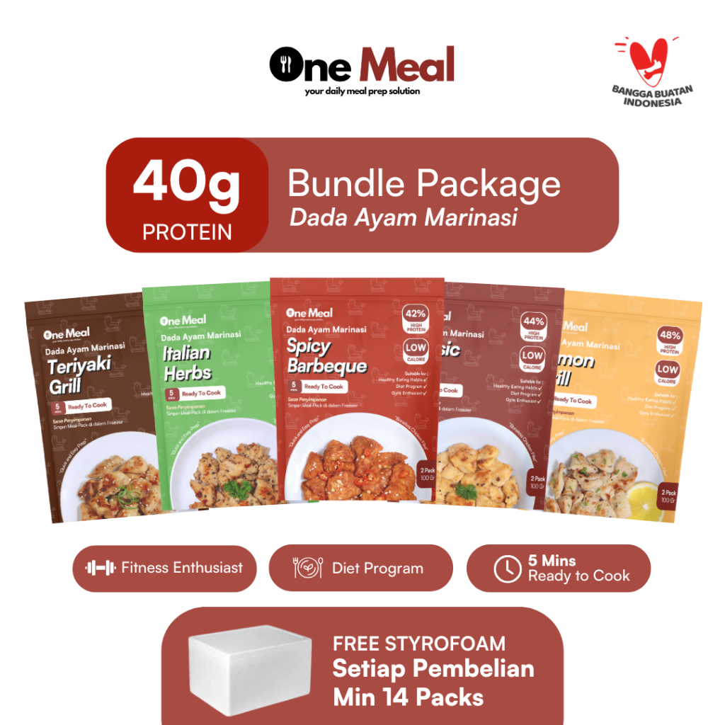 

Dada Ayam Fillet Lauk Marinasi 5 Packs dan 3 Pack Mix Variant Tinggi Protein Rendah Kalori ONE MEAL