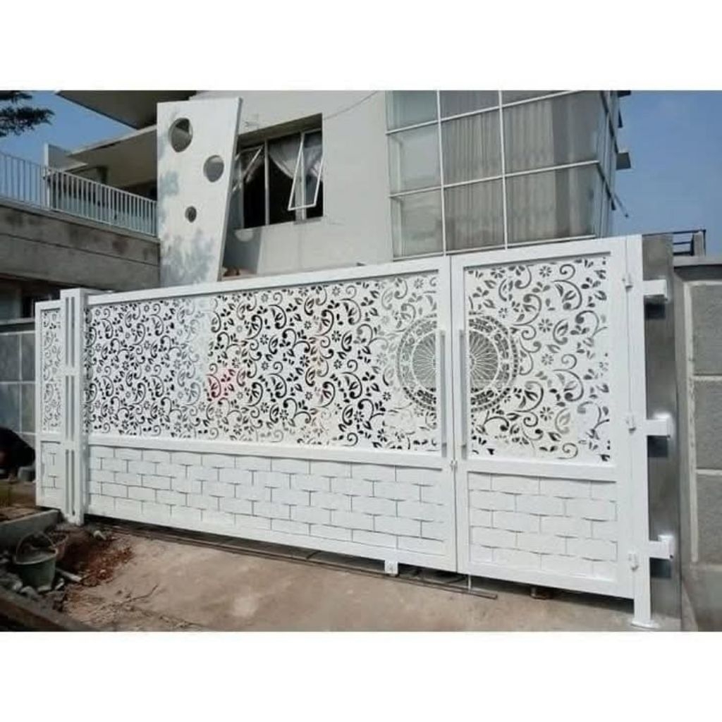 pagar dorong cutting laser/ pagar dobel seliding cutting laser