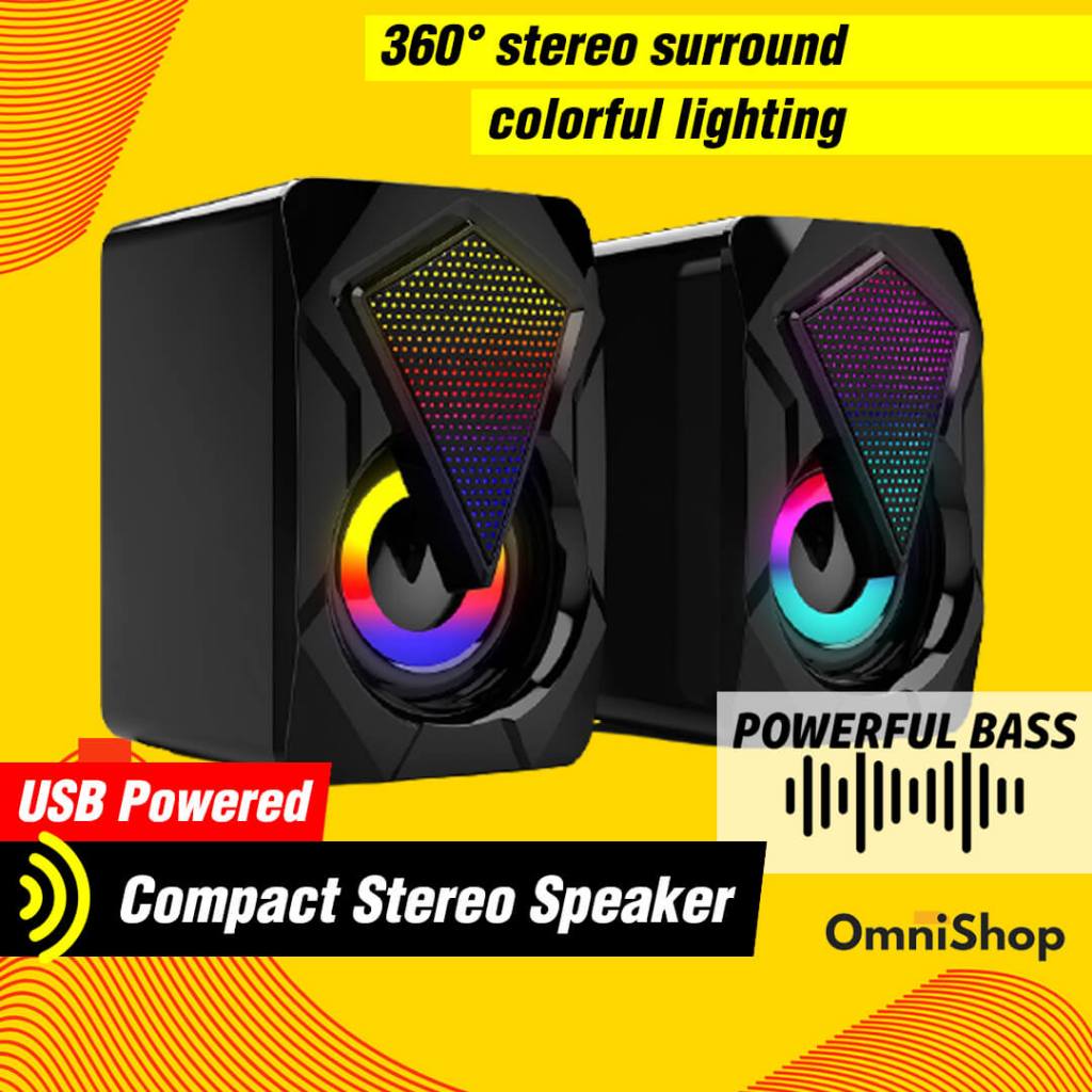 Speaker A11 USB Speker Aktif Bass PC Desktop Mini Portable RGB Gaming Murah Untuk Komputer Laptop TV