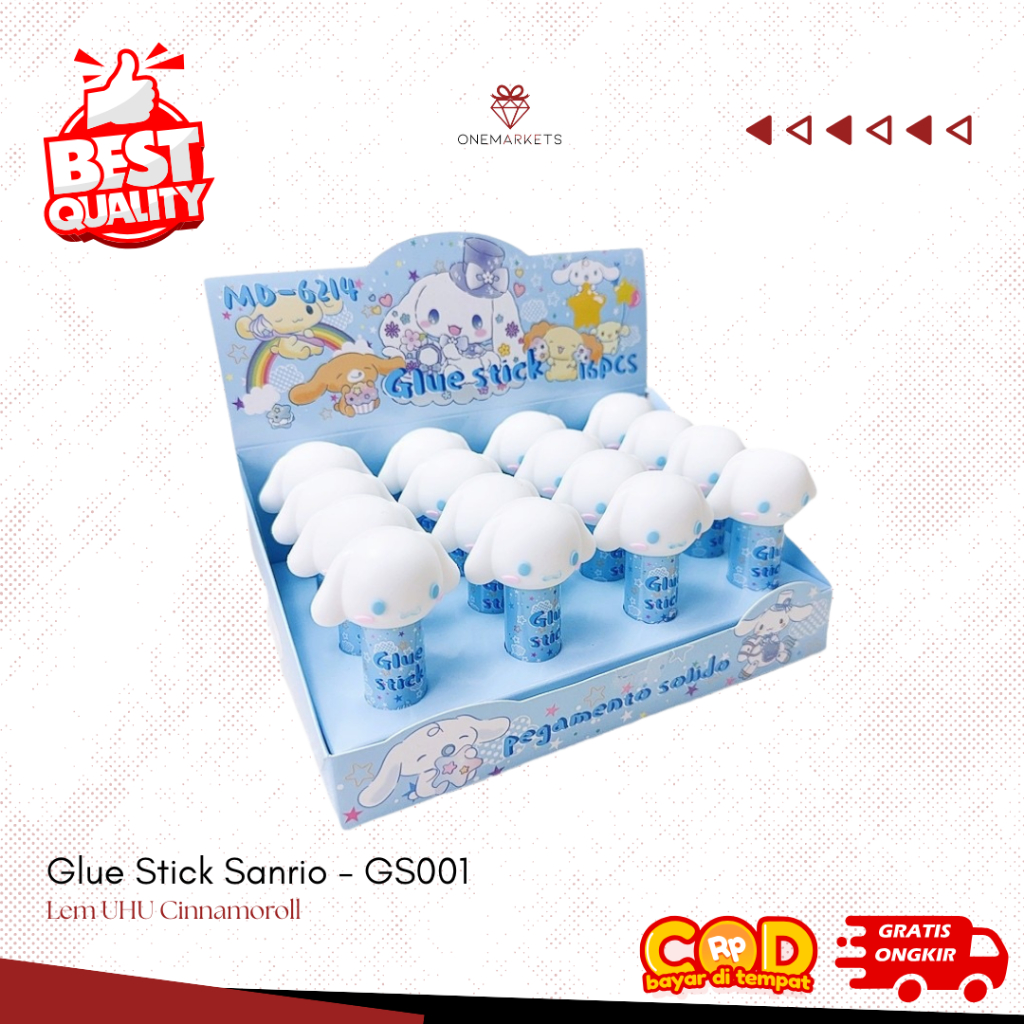 

1PCS Glue Stick Sanrio / Lem Uhu Cinnamoroll / Hadiah Ulangtahun Anak Unik / Perlengkapan Alat Tulis Sekolah - GS001