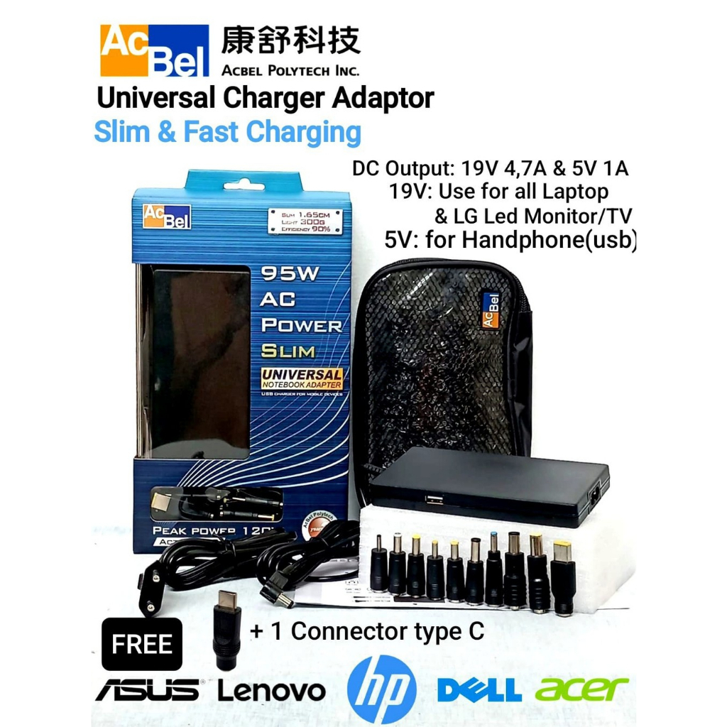 ['NEW] ACBEL Universal Charger Laptop + Handphone