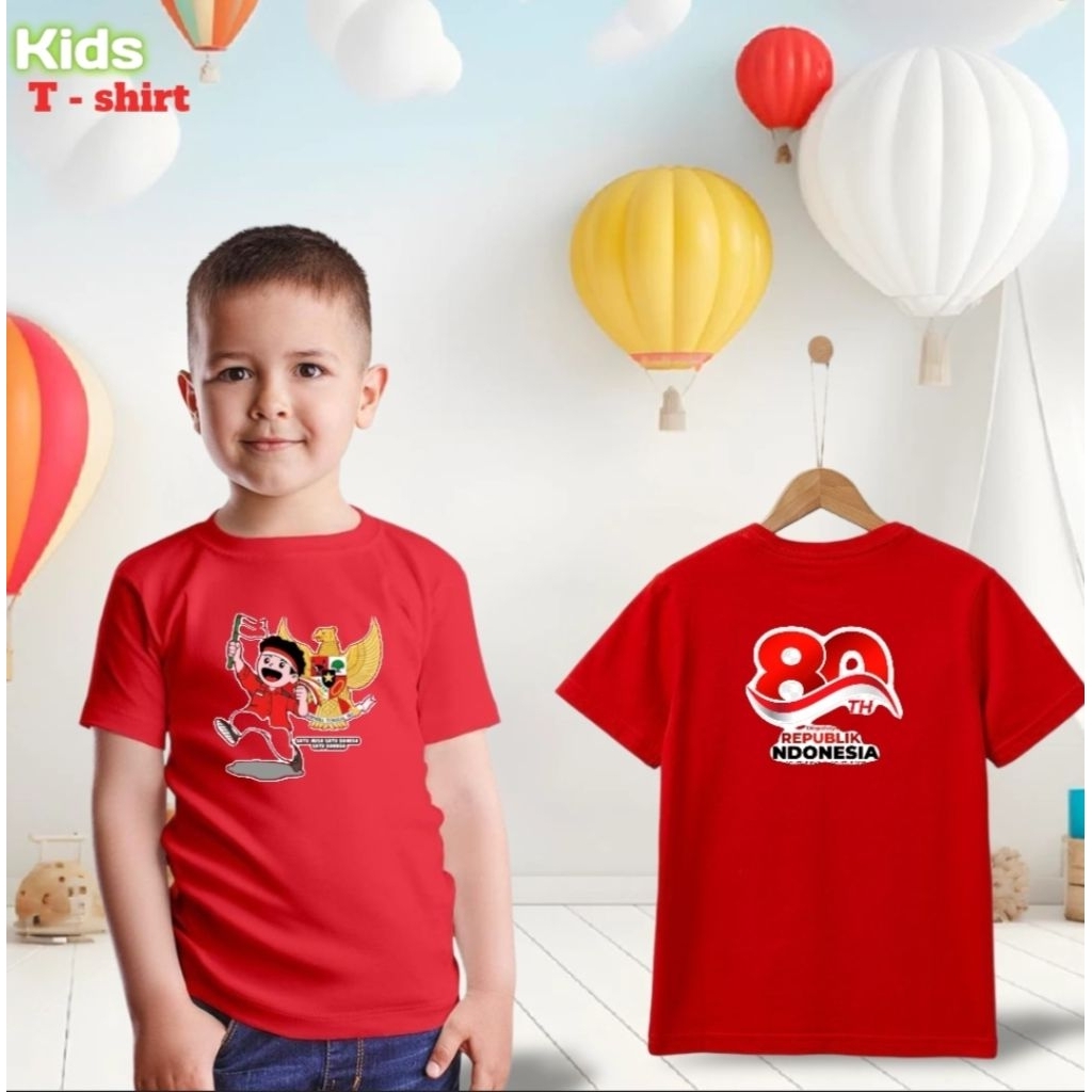 Kaos Anak HUT RI 80th cotton