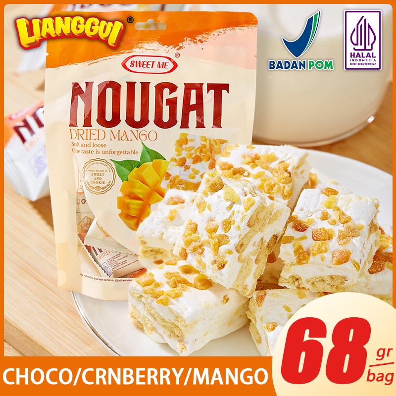 

READY STOCK [HALAL] Lianggui Enak Snack Nougat Chocolate/Nougat Cranberry/Nougat Mango Viral Cake