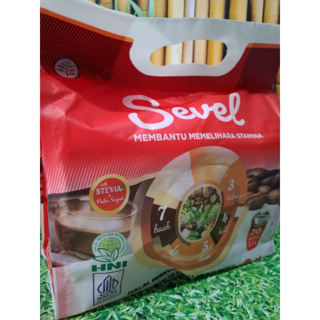 

SEVEL (Isi 20pcs) Kopi Sevel 7 Elemen Kopi Herbal HNI Kopi kesehatan pria dan wanita.