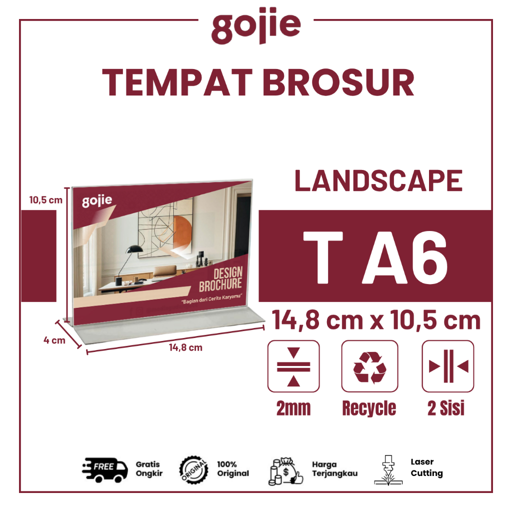

TEMPAT BROSUR AKRILIK l TENT CARD AKRILIK T A6 LANDSCAPE l MIN PEMBELIAN 2PCS