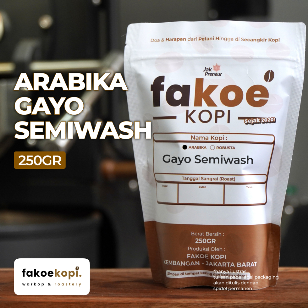 

KOPI GAYO ARABIKA SEMI WASH 250GR SINGLE ORIGIN