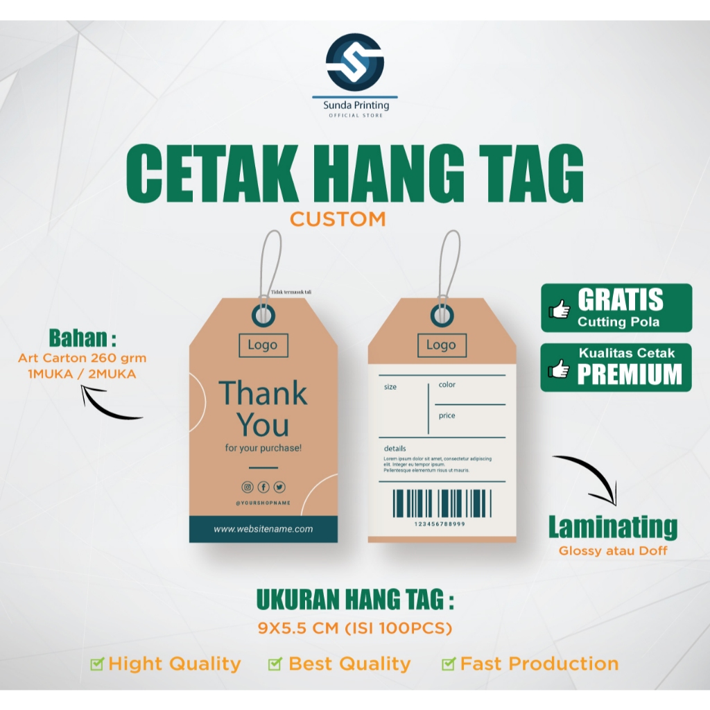 

Label Hangtag Baju / Hang Tag Baju / Hang Tag Custom / Hang Tag Premium Murah bisa 1sisi bisa 2 sisi