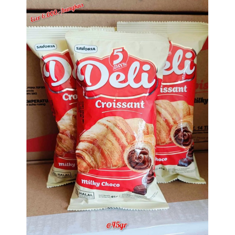 

Deli croissant milky happy berry 45 gr 5 DAYS Kroisan Roti Puff Pastry Chocolate Cheese Pandan Srikaya Mix Berries