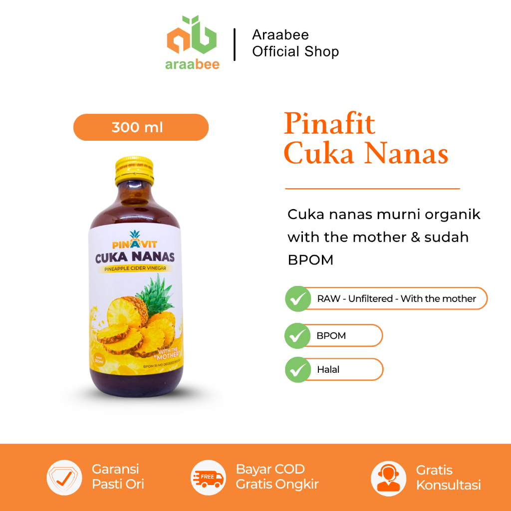 

Cuka Nanas With Mother Organik Untuk Diabetes Diet Menjaga Kesehatan TUFAHA 300ml