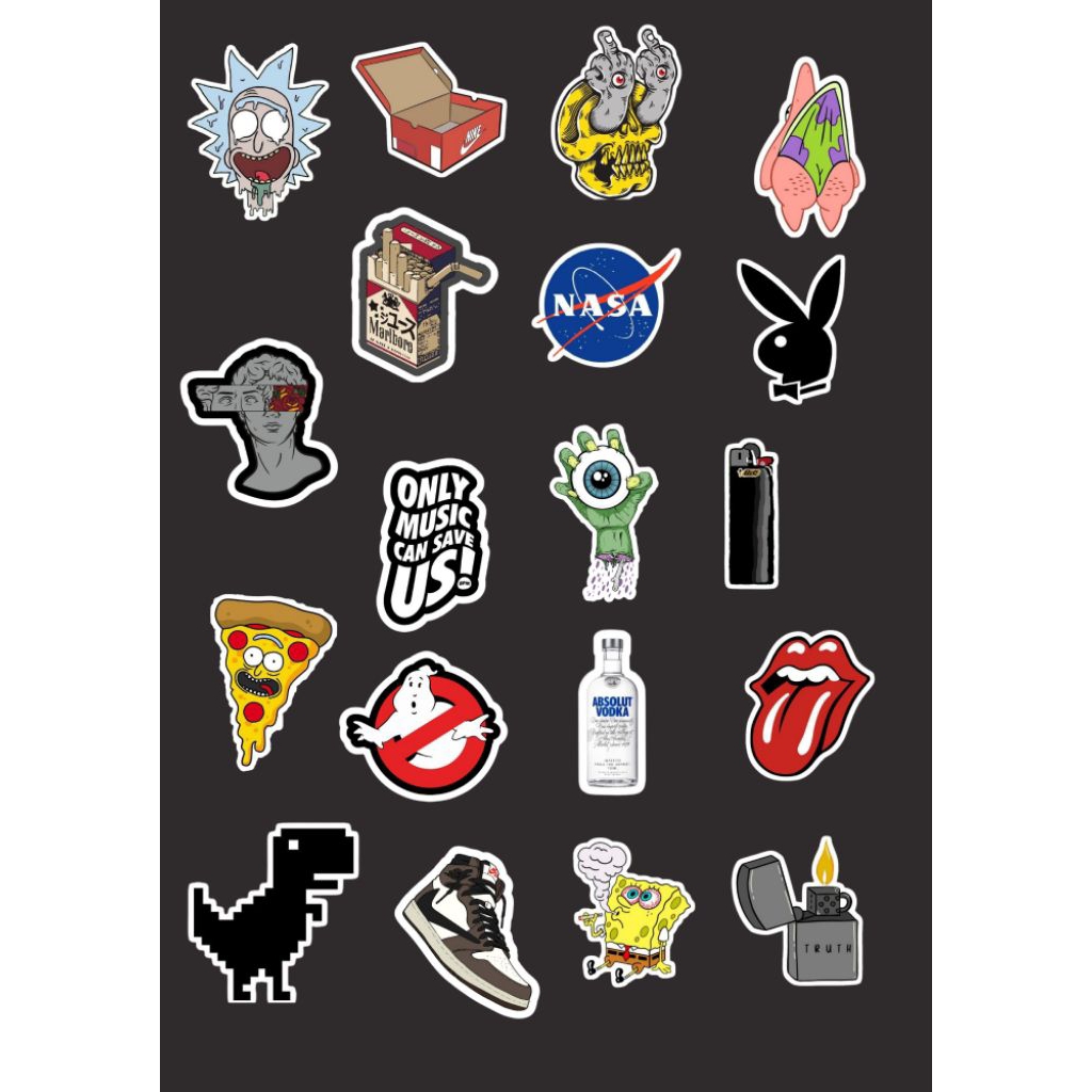 

STICKER ESTHETIC MURAH ISI 19PCS-ANTI AIR UNTUK HELM-LEPTOP-CASE HP