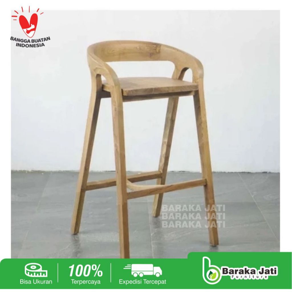 Kursi Bar Kayu Jati - Kursi Bar Minimalis - Kursi Cafe Bar - Kursi Bar Kursi Minimalis
