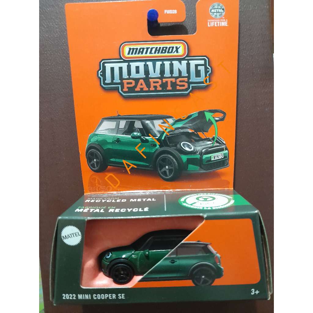 Matchbox Moving Parts 2022 Mini Cooper SE Hijau - 936D