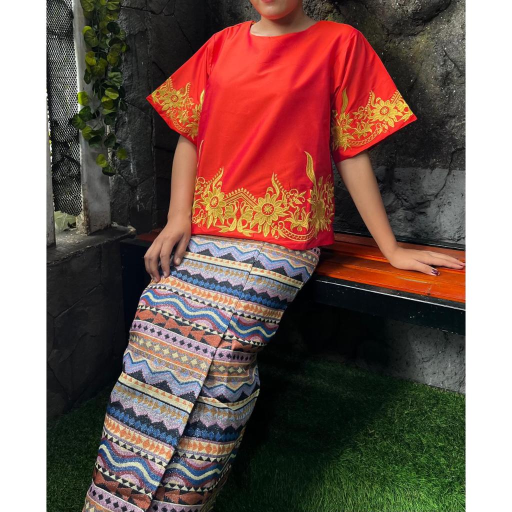 blus bordir bangkok bahan tafeta full puring kebaya tafeta bordir encim