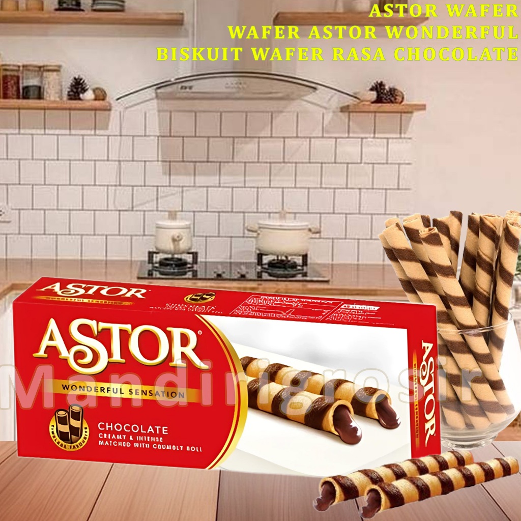 

Biskuit Wafer Astor Wonderfull * Astor Roll * Biskuit Astor Rasa Cokelat * 150gr