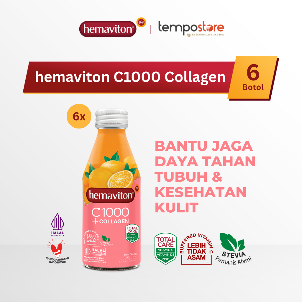 

hemaviton C-1000+Collagen 150mL x 6 Botol [Exp : 03.2026]
