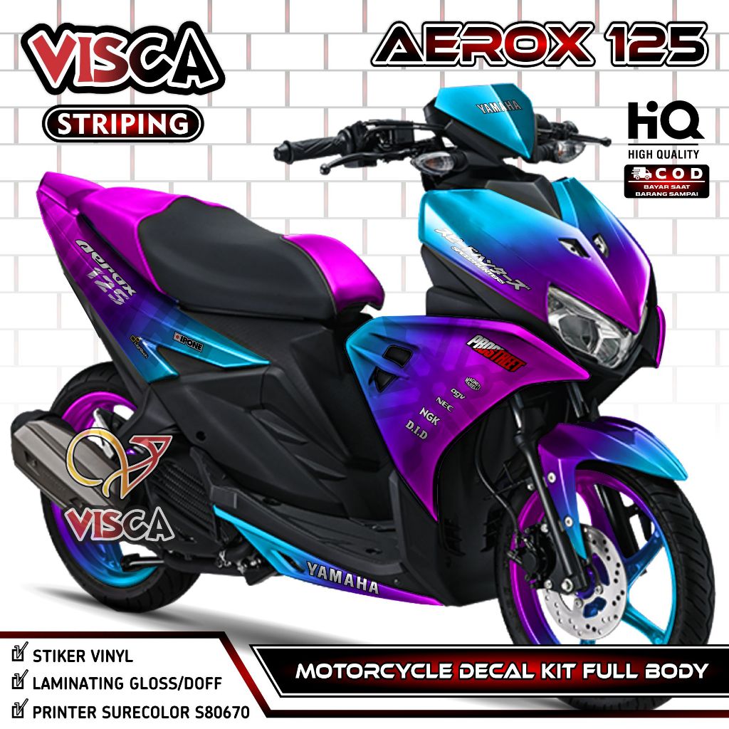 Decal Aerox 125 Fullbody - Stiker Aerox 125 Full Body - Dekal Aerox 125 - Striping Aerox 125 Variasi