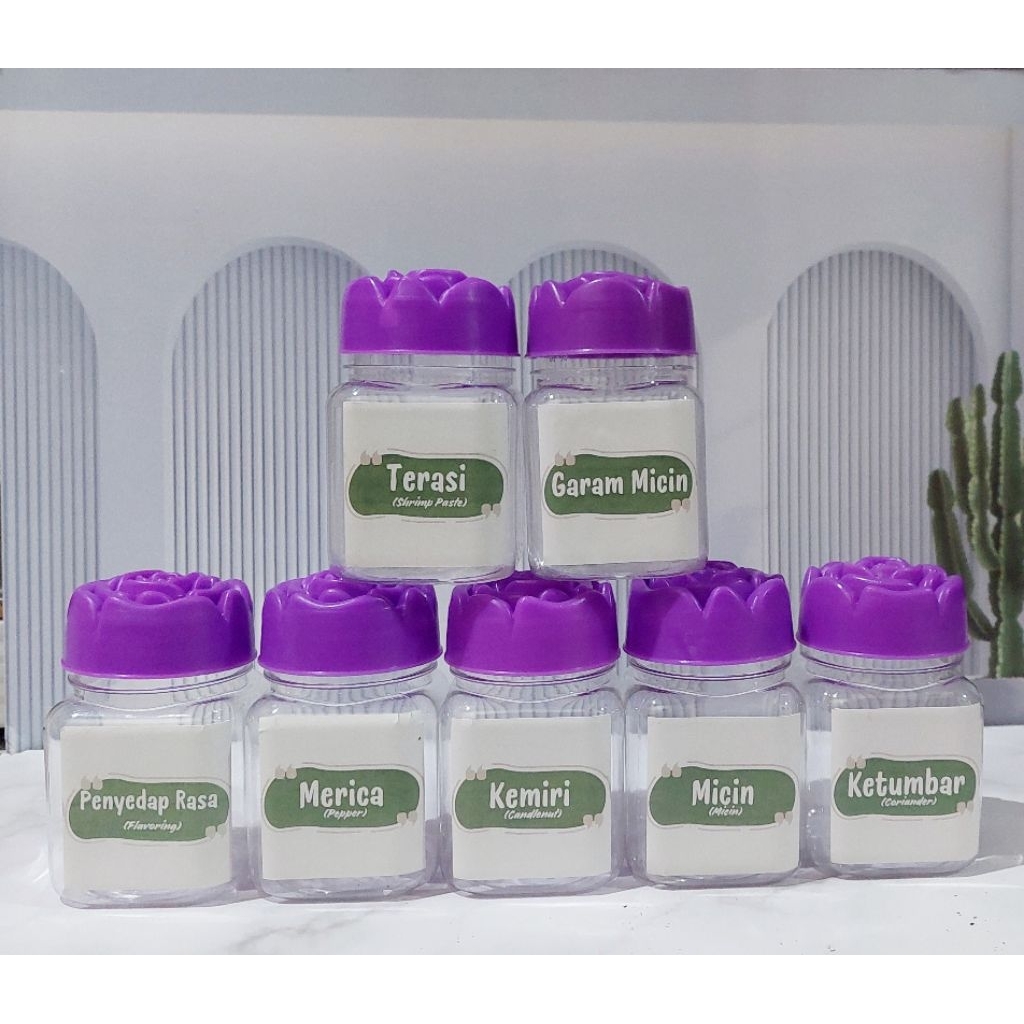 toples mawar ungu 200ml bonus sendok & stiker bumbu dapur