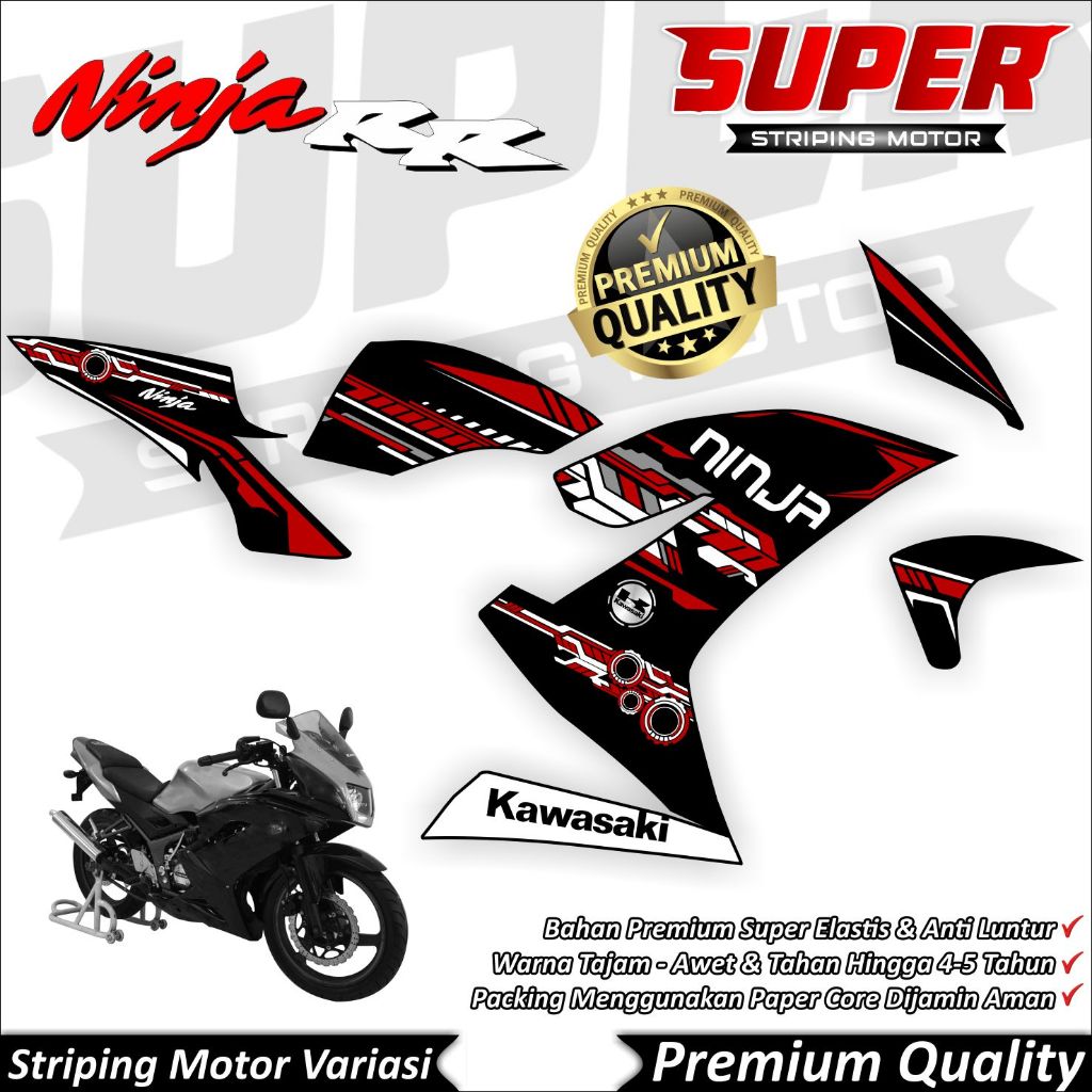 Stiker Ninja RR 150 New Anti Luntur keren Striping Ninja 150 RR Striping Kawasaki Ninja 150 RR Hitec
