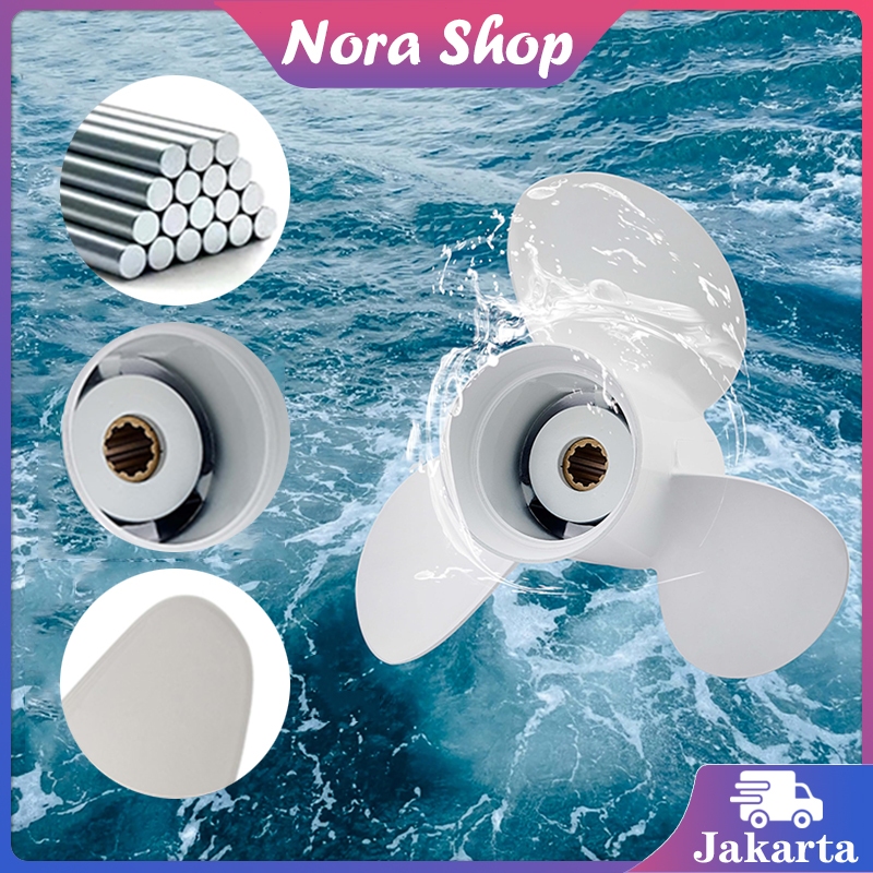 Tiga Daun Baling Baling Perahu Bantalan Kuningan Untuk Mesin Tempel 15 Pk