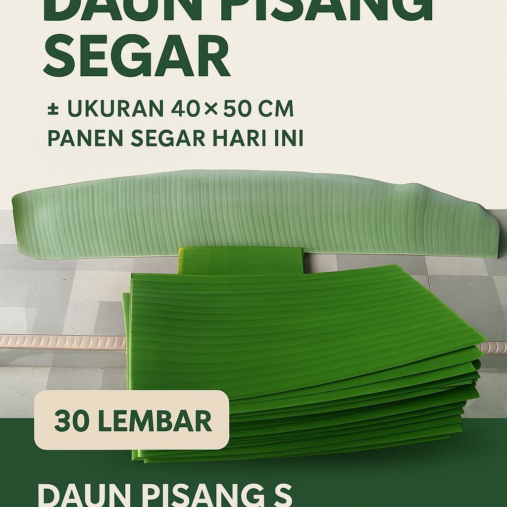 

daun pisang batu segar,bungkus nasi lontong,fresh harian,daun pisang siap kirim,daun pisang panjang dan lebar cocok untuk catering/warung