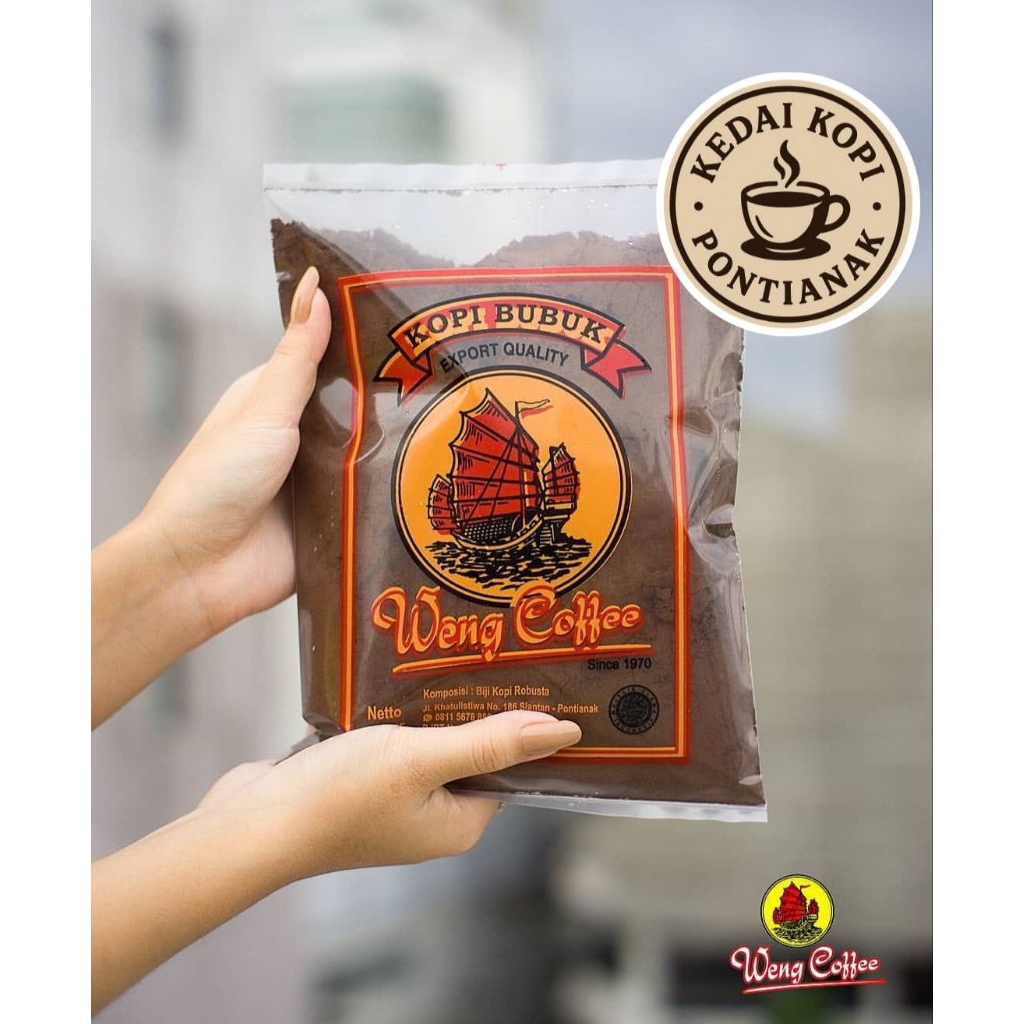 

Kopi Bubuk robusta Weng coffe khas Pontianak 500gram