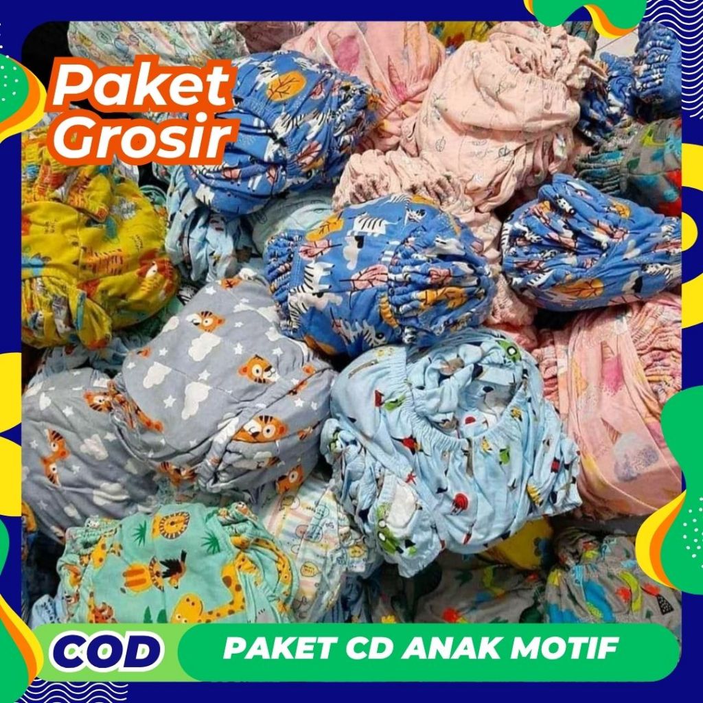 [Paket 12 Pcs] Celana Dalam Anak Motif