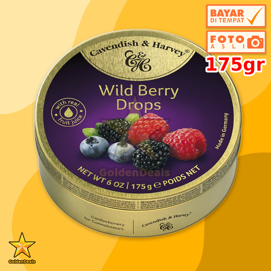 

[175 Gram] WILD BERRY DROPS by Cavendish & Harvey 175 gr - Permen Rasa Buah Beri Impor jerman Murah