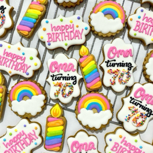 

Happy Birthday Cookies Character - Sugar Cookies / Decorated Cookies / Kukis Hias