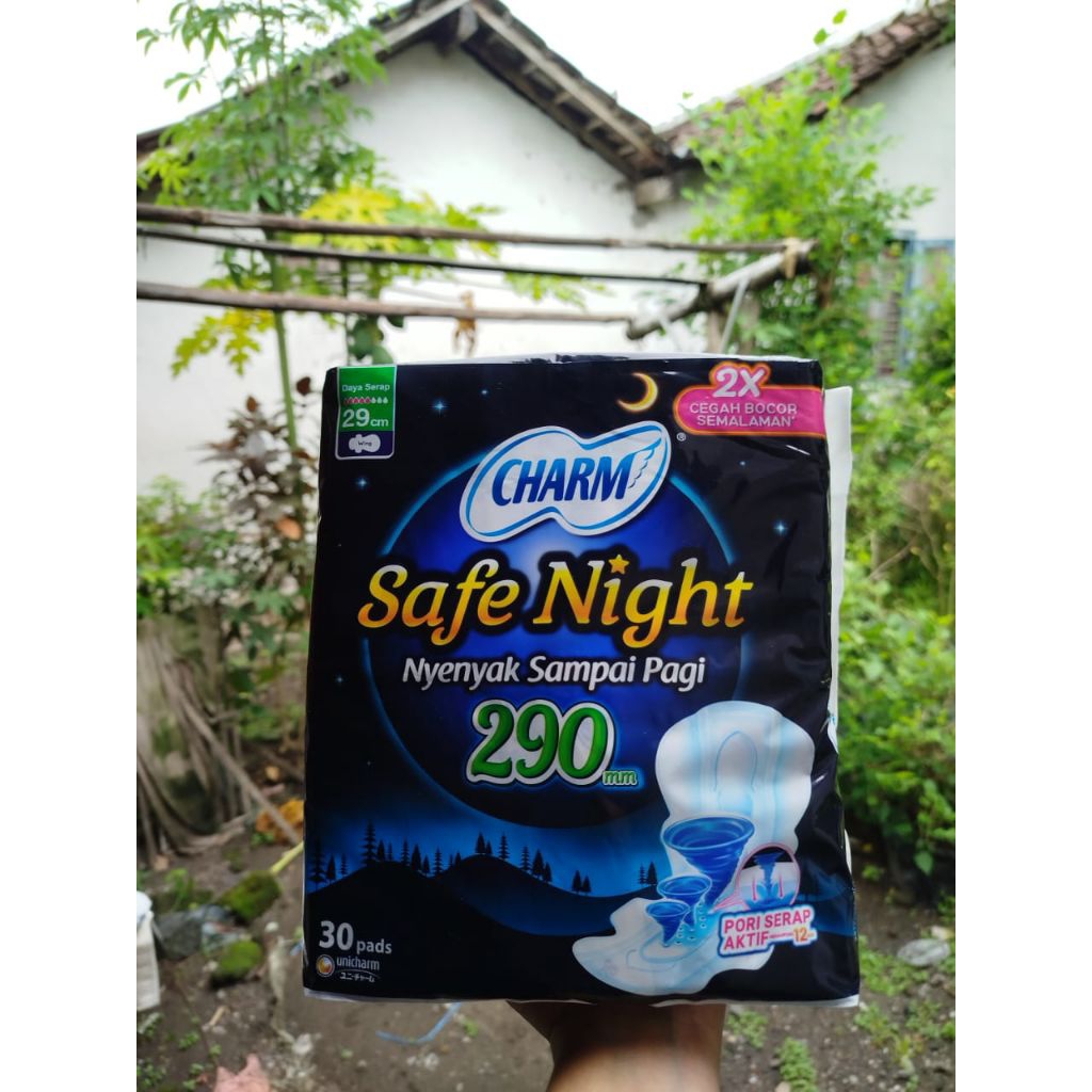 PEMBALUT CHARM  safe night 29 cm isi 30 pads