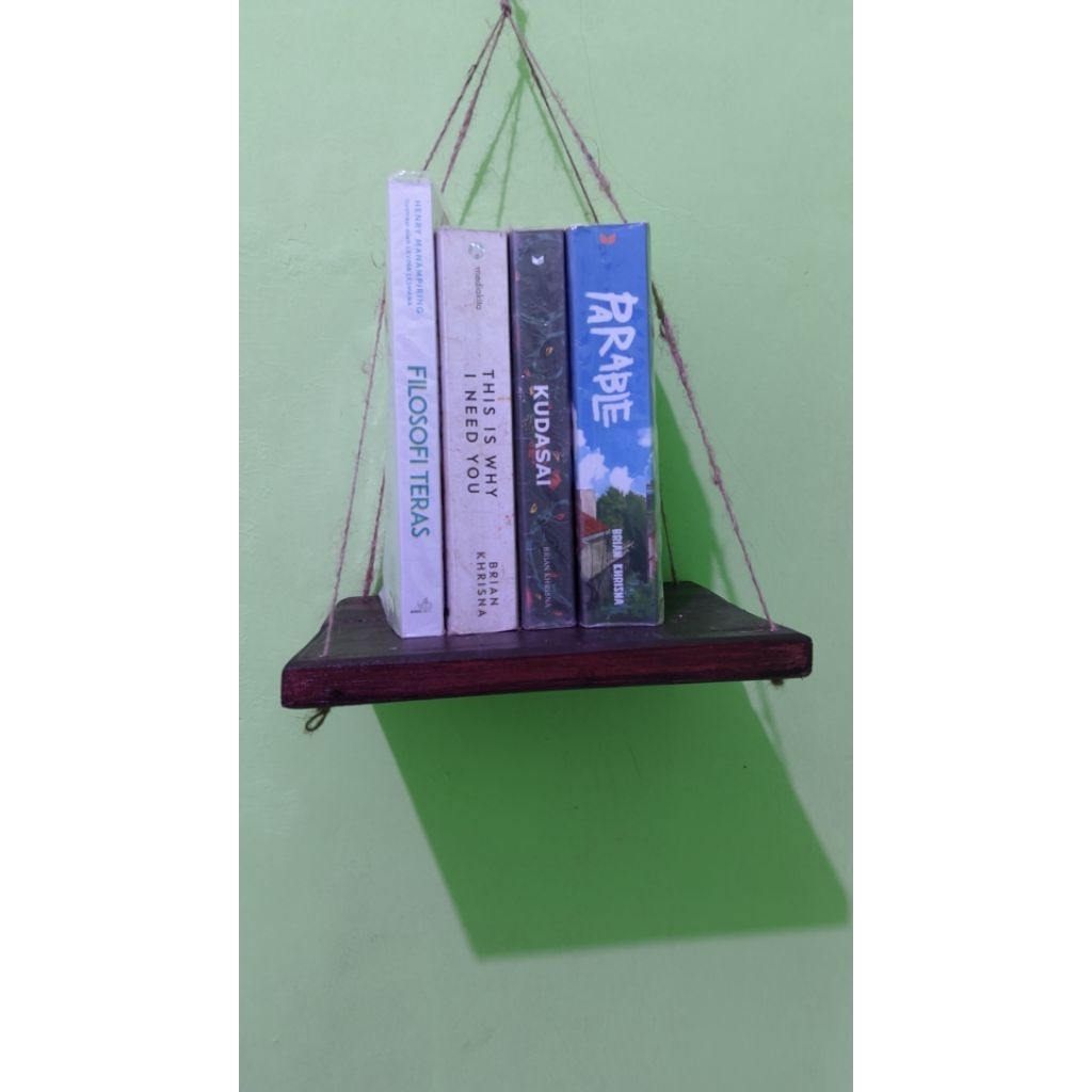 hiasan dinding serbaguna, tempat buku, rak buku gantung, tempat hiasan pot, tempat barang aesthetic,