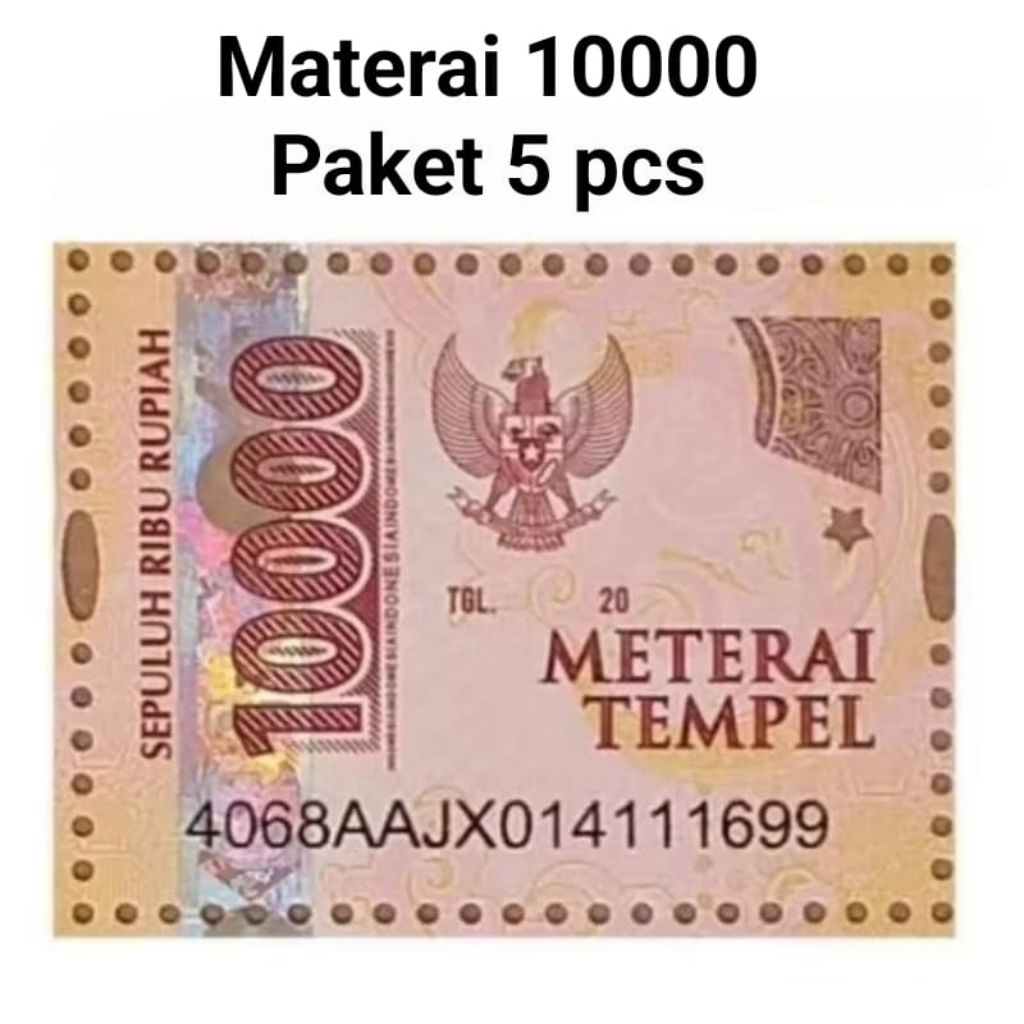 

Materai 10000 Paket 5 pcs