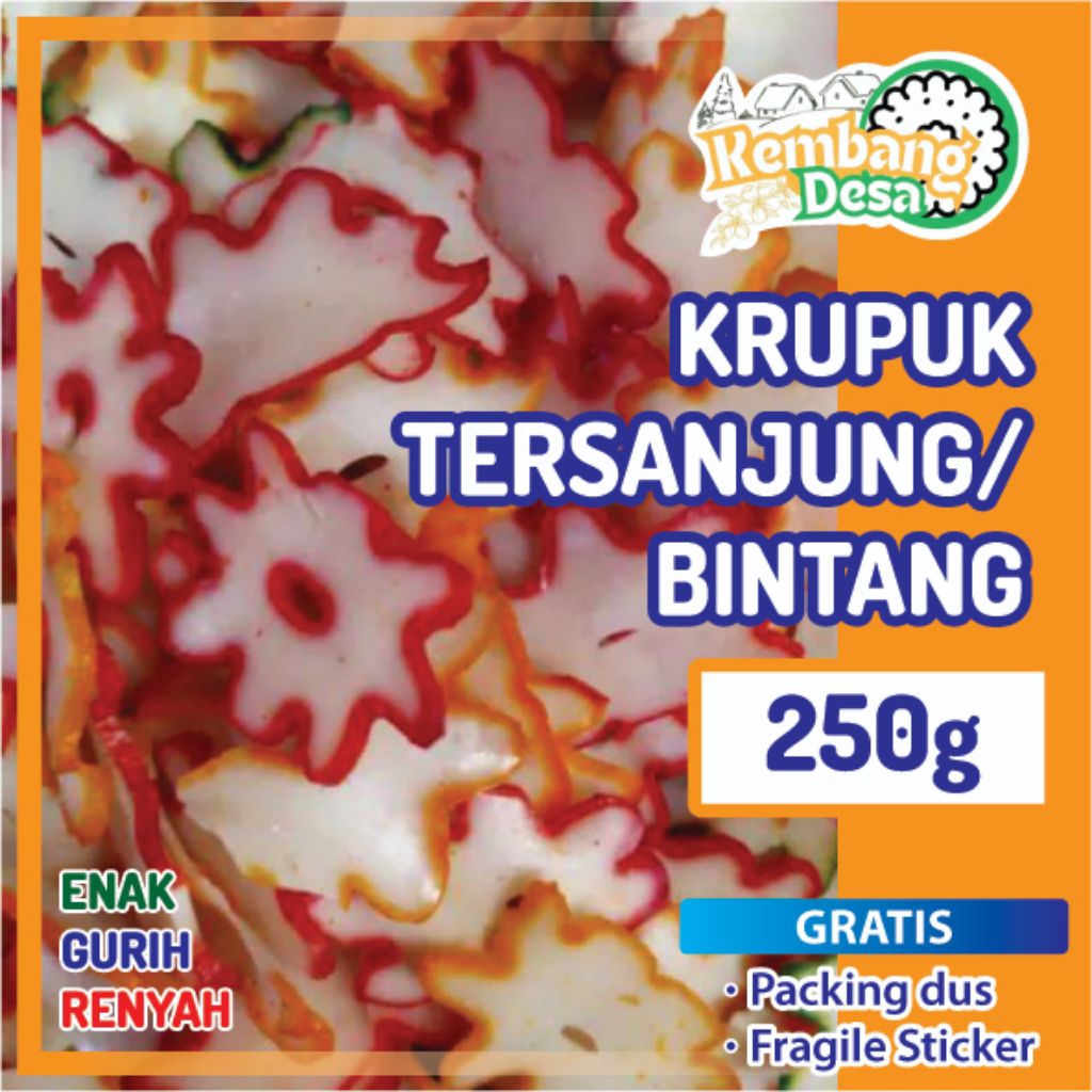 

[ 250g ] KRUPUK TERSANJUNG / BINTANG WARNA-WARNI SEBLAK DAN CAMILAN
