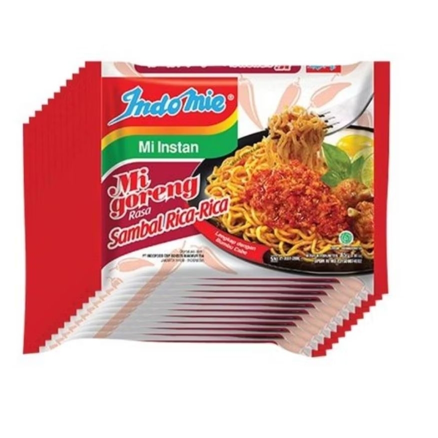 

Paket 10 Pcs - Indomie Mie Instan Goreng Rasa Sambal Rica - Rica isi 85 Gram