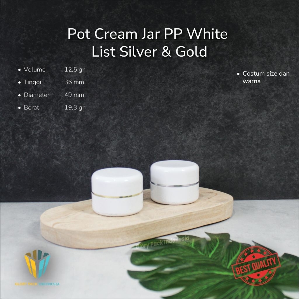 PP Pot Jar 10gr / 12,5gr Putih Gading | Pot Cream