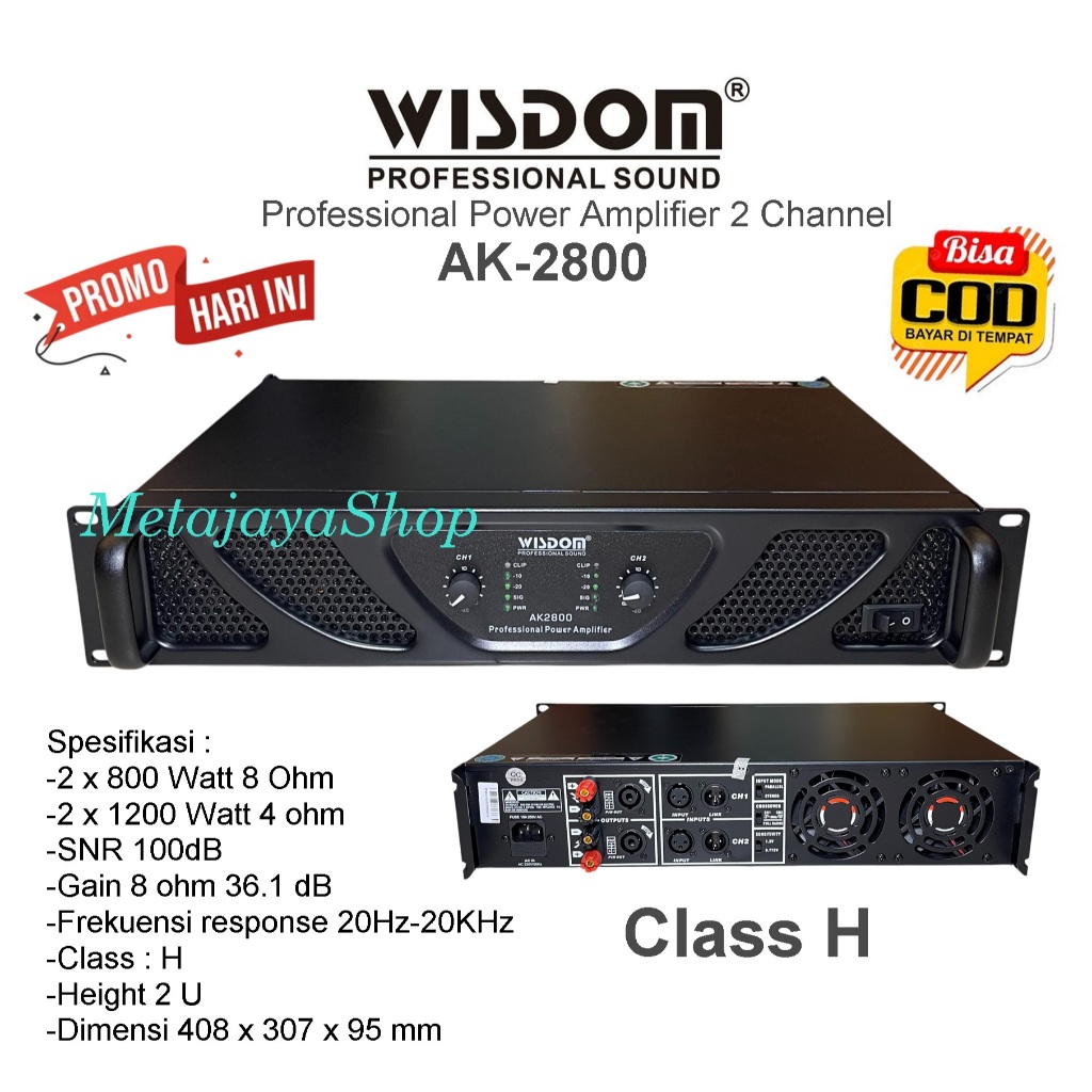 Power Amplifier Wisdom AK-2800 Power Wisdom ak 2800 Class H