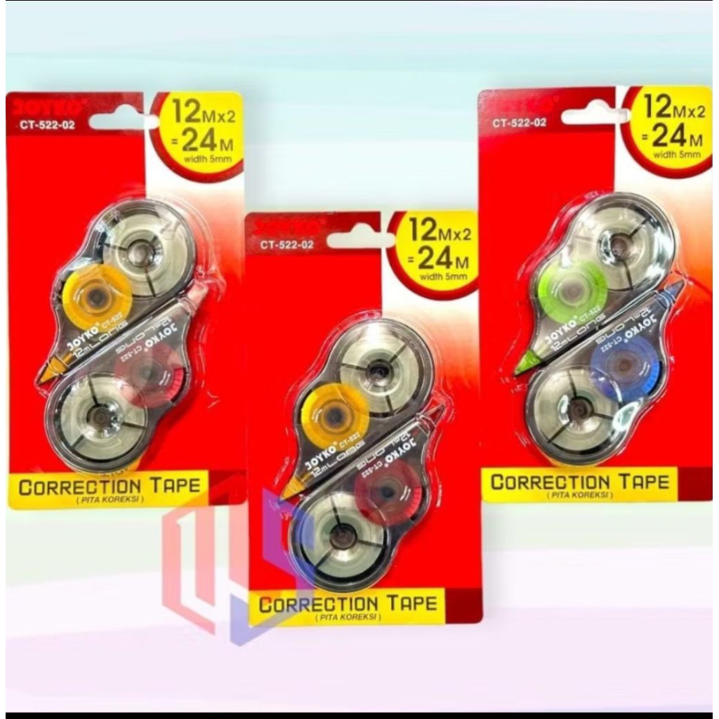 

Correction Tape 12Meter Isi 2pc/Tipe x Kertas Joyko